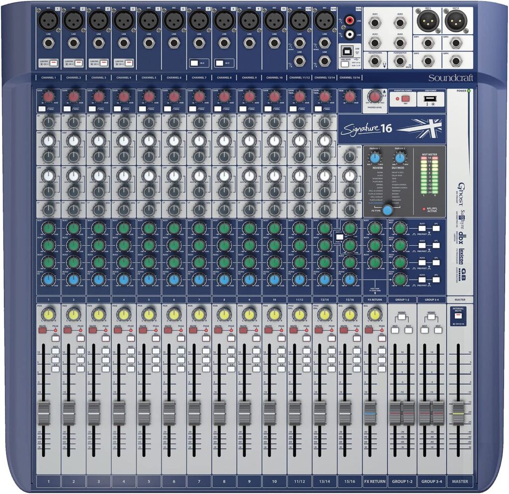 Soundcraft Signature 16 Analog 16Channel Mixer with Onboard Lexicon Effects Iconic Audio Visual